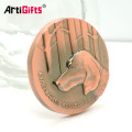 Die Casting Copper French Funny Souvenir 3D Medalla de perro de la moneda